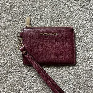 Maroon Michael Kors Keychain Wallet